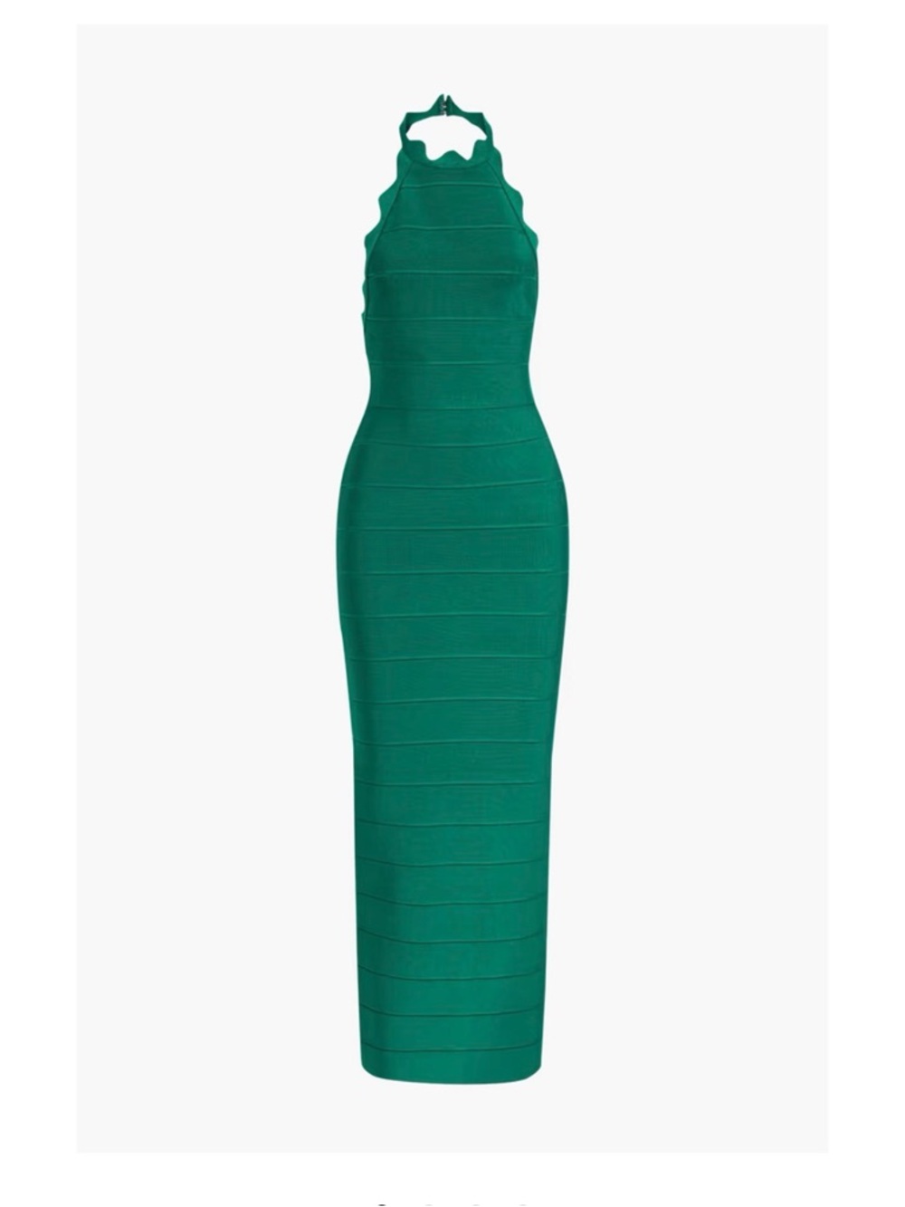 Herve Leger Emerald Green Halter Bandage Dress